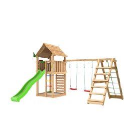 Lektorn Jungle Gym Cabin 2.1 Klättermodul Grön Rutschkana