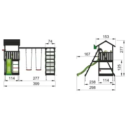 Lektorn Jungle Gym Casa Komplett Inkl Climb Module Xtra och Rutschkana