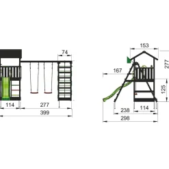 Lektorn Jungle Gym Casa Komplett Inkl Climb Module Xtra och Rutschkana