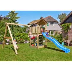 Lektorn Jungle Gym Cottage 2.1 Gungmodul Blå Rutschkana & Sand