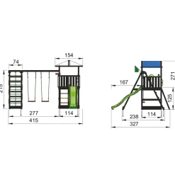 Lektorn Jungle Gym Hut Komplett Inkl Climb Module Xtra och Rutschkana