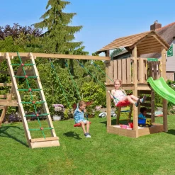 Lektorn Jungle Gym Mansion 2.1 Klättermodul Grön Rutschkana & Sand