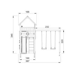 Lektorn Jungle Gym Palace 2.1 Swing Modul 220 Blå Rutschkana & Sand
