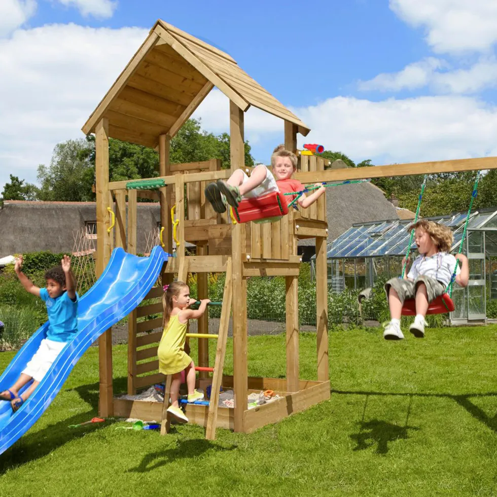 Lektorn Jungle Gym Palace 2.1 Swing Modul 220 Blå Rutschkana & Sand
