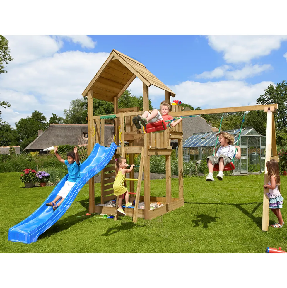 Lektorn Jungle Gym Palace 2.1 Swing Modul 220 Blå Rutschkana & Sand