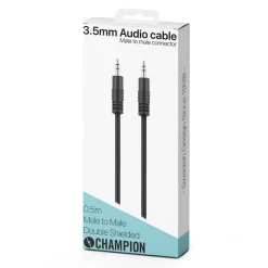 Ljudkabel Champion 3,5mm - 3,5mm Hane-Hane 0.5m