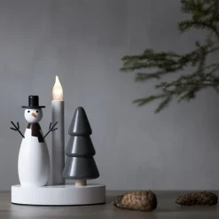 Ljusstake Star Trading Christmas Joy Snögubbe