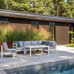 Loungebord Utomhus Eden Wood Ransvik Greige 77x138x55 cm Svensk Norrlandsfuru FSC