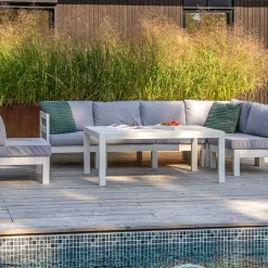 Loungebord Utomhus Eden Wood Ransvik Greige 77x138x55 cm Svensk Norrlandsfuru FSC
