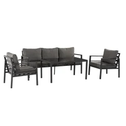 Loungegrupp Comfort Garden Ariany Utemöbler i Svart Aluminium