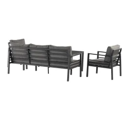 Loungegrupp Comfort Garden Ariany Utemöbler i Svart Aluminium