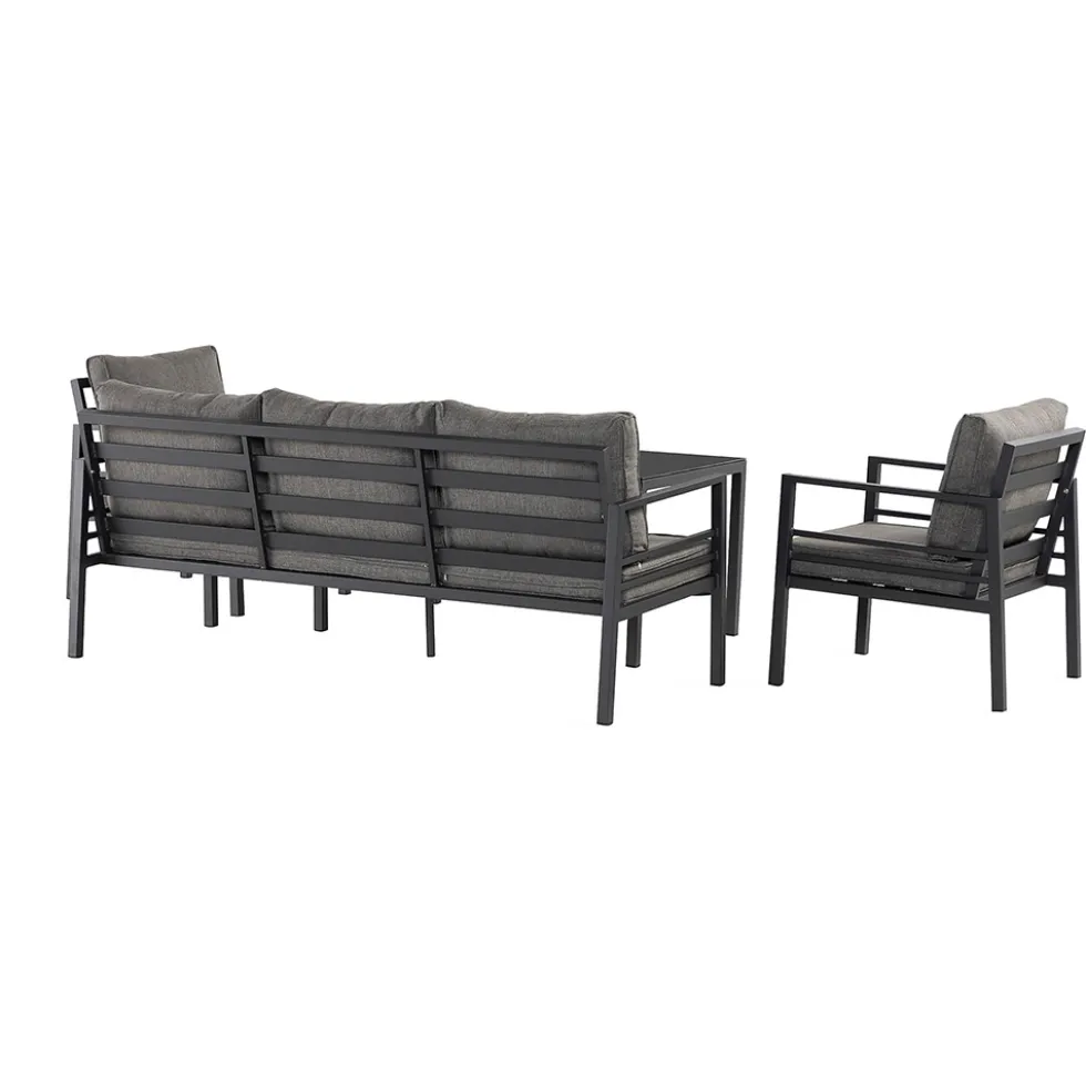 Loungegrupp Comfort Garden Ariany Utemöbler i Svart Aluminium
