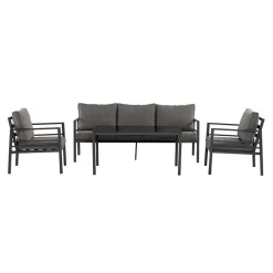 Loungegrupp Comfort Garden Ariany Utemöbler i Svart Aluminium
