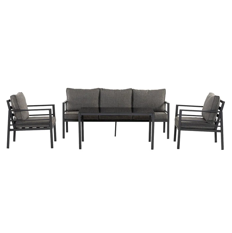 Loungegrupp Comfort Garden Ariany Utemöbler i Svart Aluminium