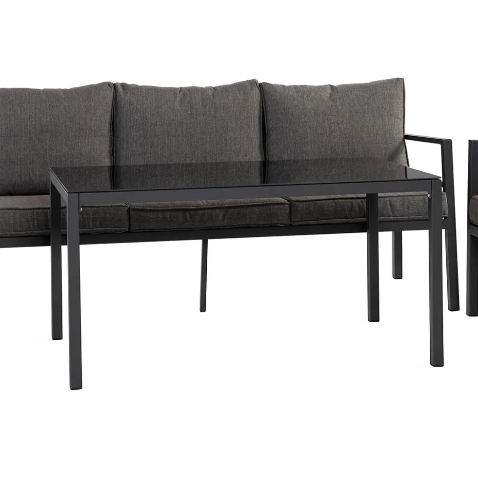 Loungegrupp Comfort Garden Ariany Utemöbler i Svart Aluminium
