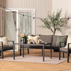Loungegrupp Comfort Garden Ariany Utemöbler i Svart Aluminium