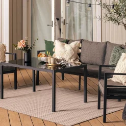 Loungegrupp Comfort Garden Ariany Utemöbler i Svart Aluminium