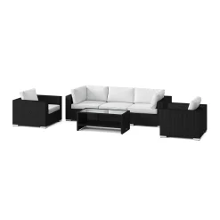 Loungegrupp Comfort Garden Bahamas utomhus soffgrupp 5-sits med två fåtöljer och bord med hylla
