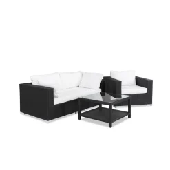 Loungegrupp Comfort Garden Bahamas 3-sits med Utebord 75x75 och Utefåtölj Utomhus