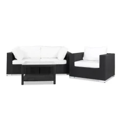 Loungegrupp Comfort Garden Bahamas 3-sits med Utebord 75x75 och Utefåtölj Utomhus