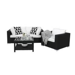 Loungegrupp Comfort Garden Bahamas 3-sits med Utebord 75x75 och Utefåtölj Utomhus