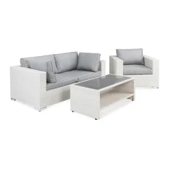 Loungegrupp Comfort Garden Bahamas 3-sits med Utefåtölj och Utebord med Hylla Utomhus