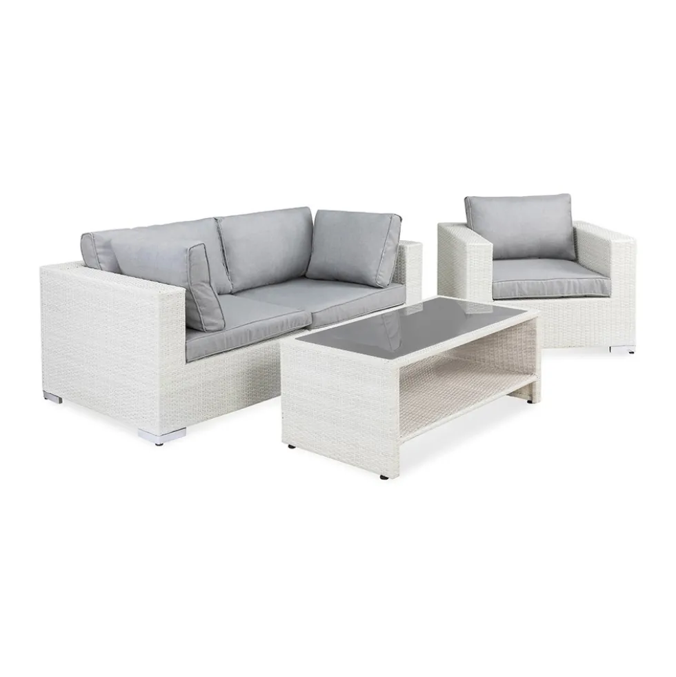 Loungegrupp Comfort Garden Bahamas 3-sits med Utefåtölj och Utebord med Hylla Utomhus