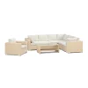 Loungegrupp Comfort Garden Bahamas utomhus L-soffa vänster 7-sits med fåtölj och bord med hylla