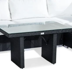 Loungegrupp Comfort Garden Bahamas 5-sits L-Soffa med Avslut och Utebord Utomhus