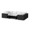 Loungegrupp Comfort Garden Bahamas U-formad utomhus loungegrupp med stängt avslut, 6-sits med bord och hylla
