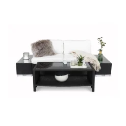 Loungegrupp Comfort Garden Bahamas 2-sits med Avslut och Bord med Hylla UtomhusSvart
