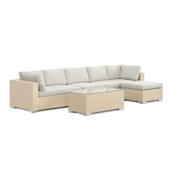 Loungegrupp Comfort Garden Bahamas utomhus divansoffa 6-sits med vändbar divan och bord