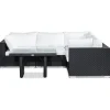 Loungegrupp Comfort Garden Bahamas 4-sits Hörn med Soffbord 100x60 och Armstöd UtomhusSvart
