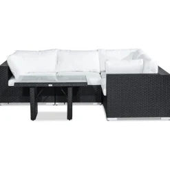 Loungegrupp Comfort Garden Bahamas 4-sits Hörn med Soffbord 100x60 och Armstöd UtomhusSvart