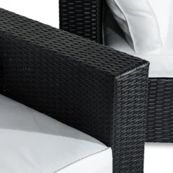 Loungegrupp Comfort Garden Bahamas 3-sits med Fåtölj och Soffbord 100x60 UtomhusSvart