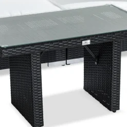Loungegrupp Comfort Garden Bahamas 3-sits med Fåtölj och Soffbord 100x60 UtomhusSvart