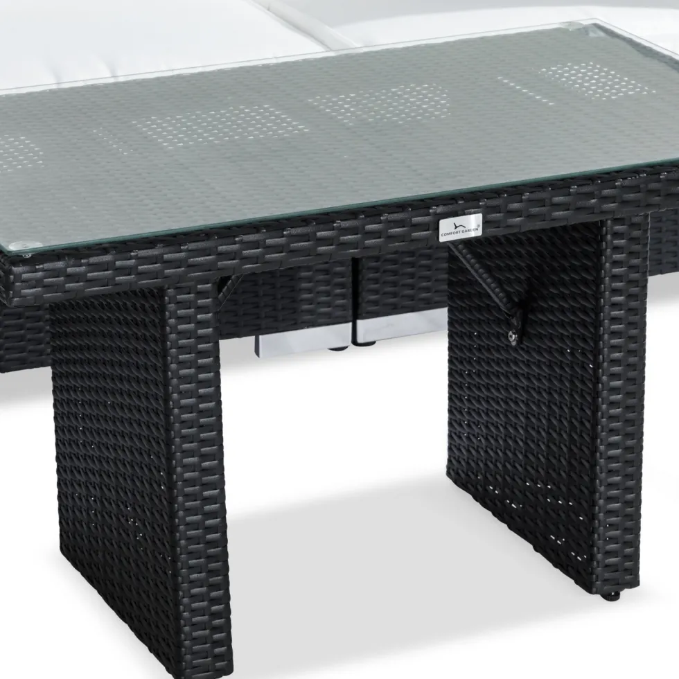 Loungegrupp Comfort Garden Bahamas 3-sits med Fåtölj och Soffbord 100x60 UtomhusSvart