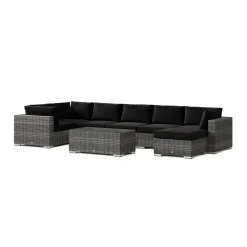 Loungegrupp Comfort Garden Bahamas U-formad utomhus loungegrupp 7-sits med vändbar divan och bord