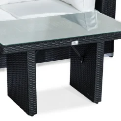 Loungegrupp Comfort Garden Bahamas 4-sits med 2 Fåtöljer och Soffbord 100x60 UtomhusSvart