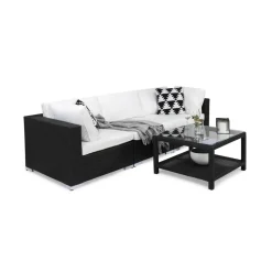 Loungegrupp Comfort Garden Bahamas 3-sits med Utebord 75x75 Utomhus