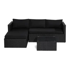 Loungegrupp Comfort Garden Mendoza Soffgrupp 4-sits Svart