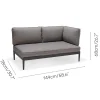 Loungegrupp LifestyleGarden TOPAZ vänster/höger 2-sitssoffa x 2 + soffbord 73 cm