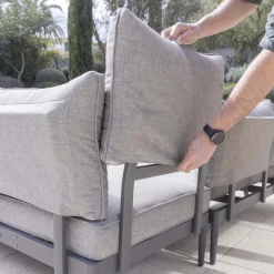 Loungegrupp LifestyleGarden TOPAZ vänster/höger 2-sitssoffa x 2 + soffbord 73 cm