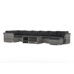 Loungesoffa Comfort Garden Wisconsin utomhus U-soffa 8-sits med vändbar divan