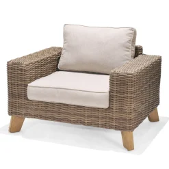 Loungestol LifestyleGarden Bahamas Utomhusfåtölj i Konstrotting, Aluminium & Teak