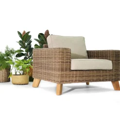 Loungestol LifestyleGarden Bahamas Utomhusfåtölj i Konstrotting, Aluminium & Teak