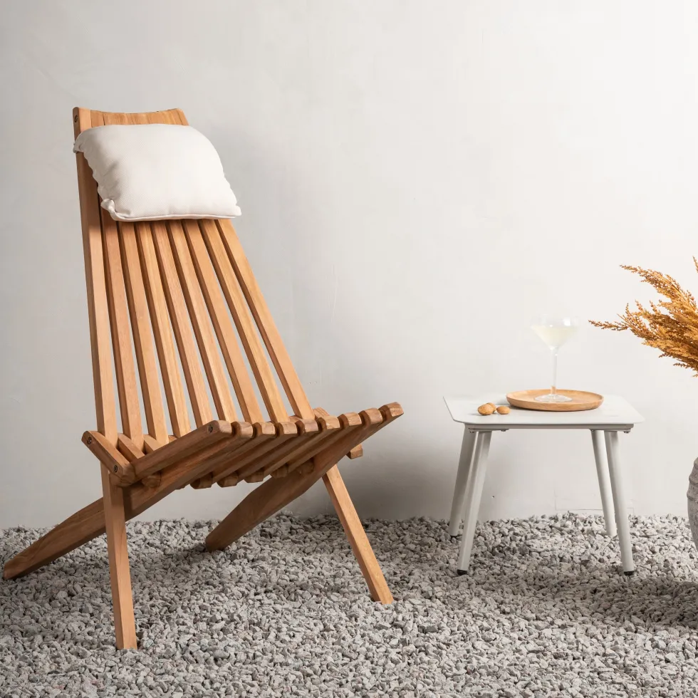 Loungestol Venture Home Kenya Utomhus, Klassisk Trästol i Teak