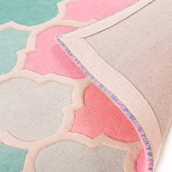 Luggmatta Flair Rugs Rosella Rosa/Blå Ull