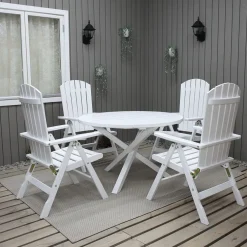 Matgrupp Baltic Garden Scottsdale Ø112 Med 4 Kungshamn Stolar