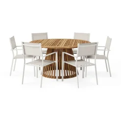 Matgrupp Comfort Garden Lakenview Matbord Rund 150 med 6 Las Vegas Karmstolar